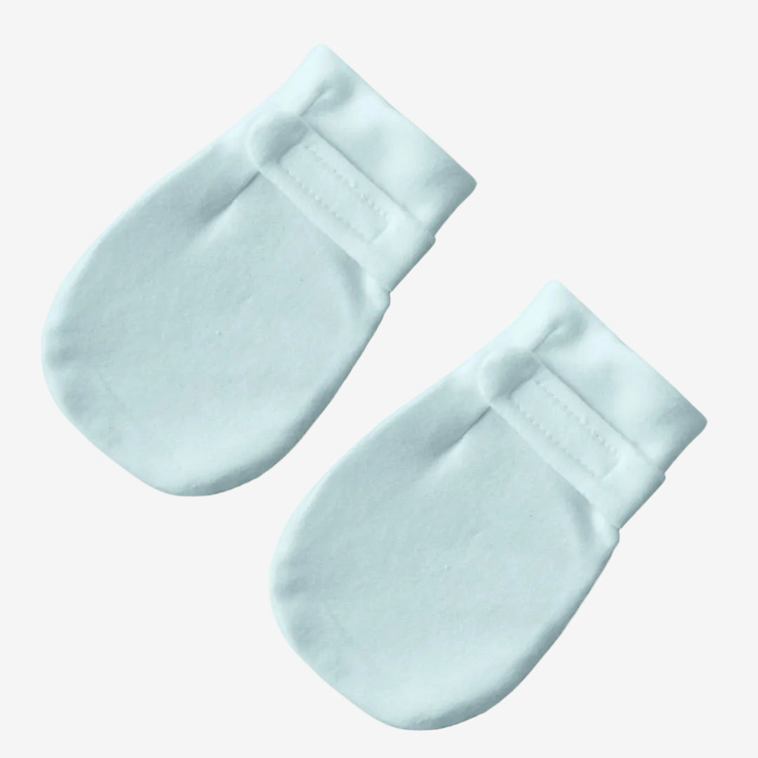 Blue No Scratch Baby Mittens