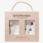 PetalSoft Wash Cloth Duo - Aqua and Nautical