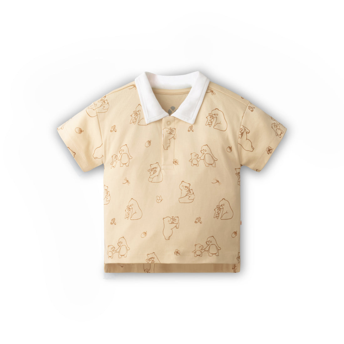 Cream Bear Baby Polo Shirt