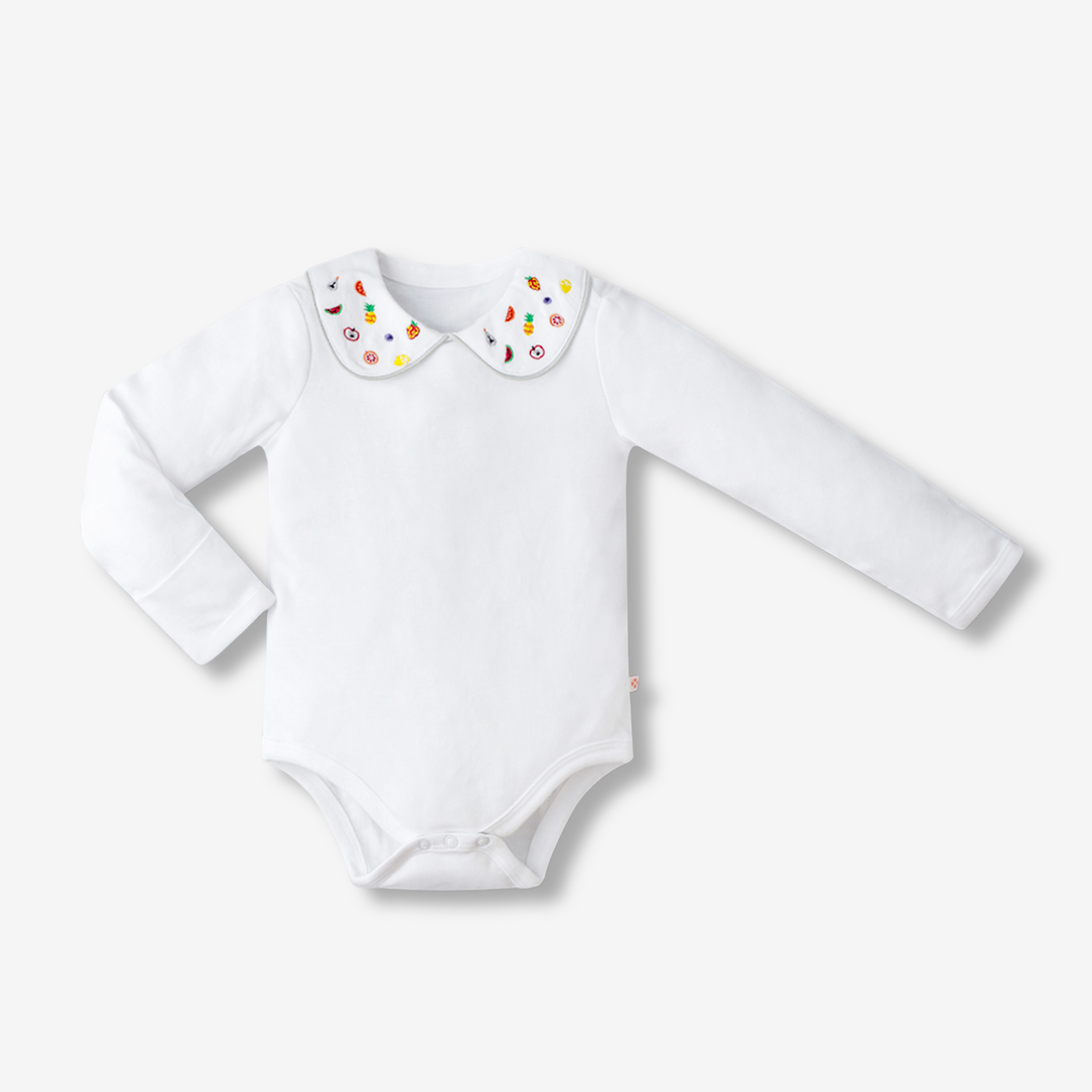 Fruit embroidered Peterson collar babysuit