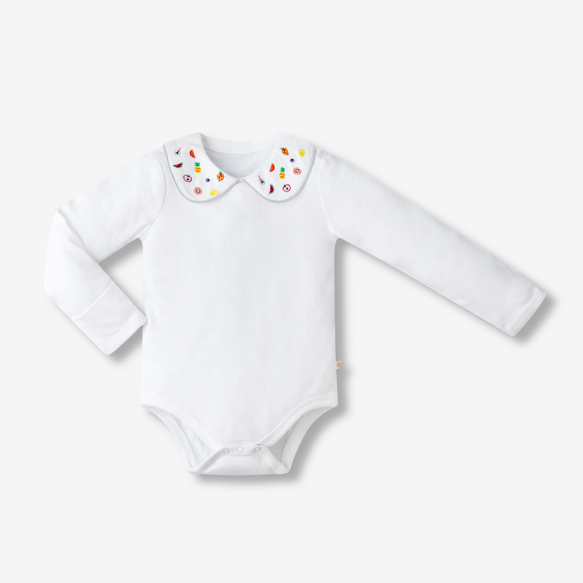 Pima Fruit embroidered Peterson collar babysuit
