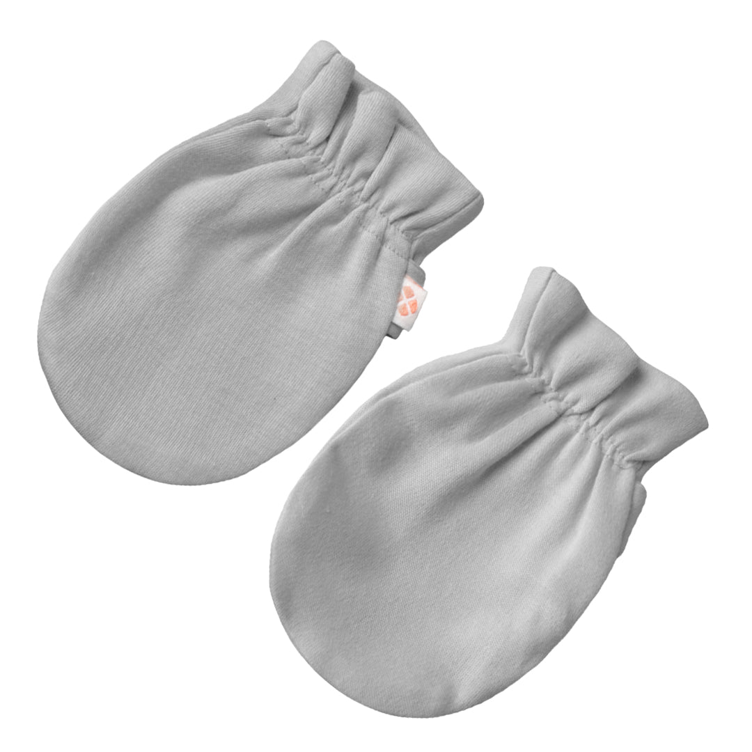 Grey No Scratch Baby Mittens