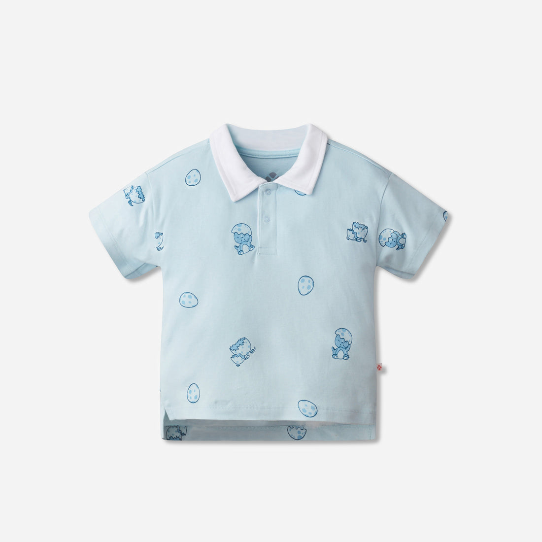 Light Blue Dinosaur Baby Polo Shirt