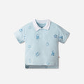 Pima Light Blue Dinosaur Baby Polo Shirt