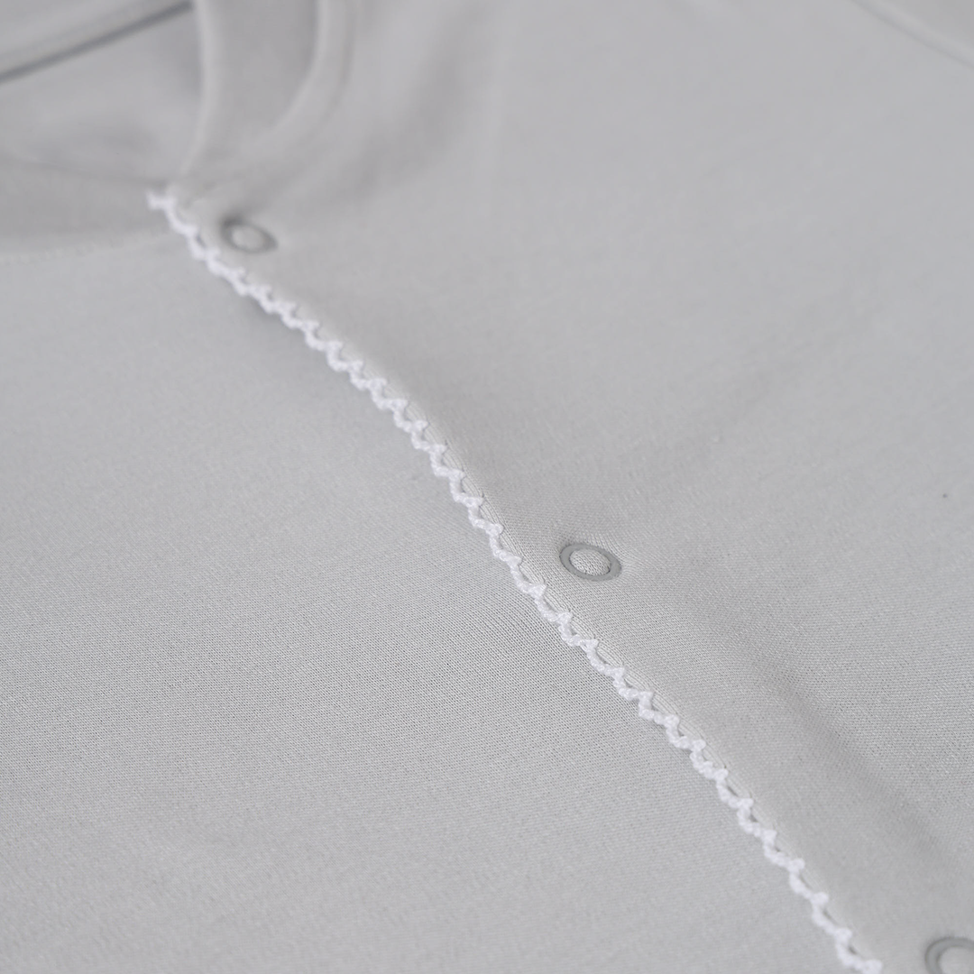 Pima Light Grey Baby Footed Romper