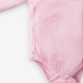 Pima Pink Giraffe Baby Kimono Onesie