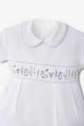 Pima White Bunny Embroidered Baby Romper