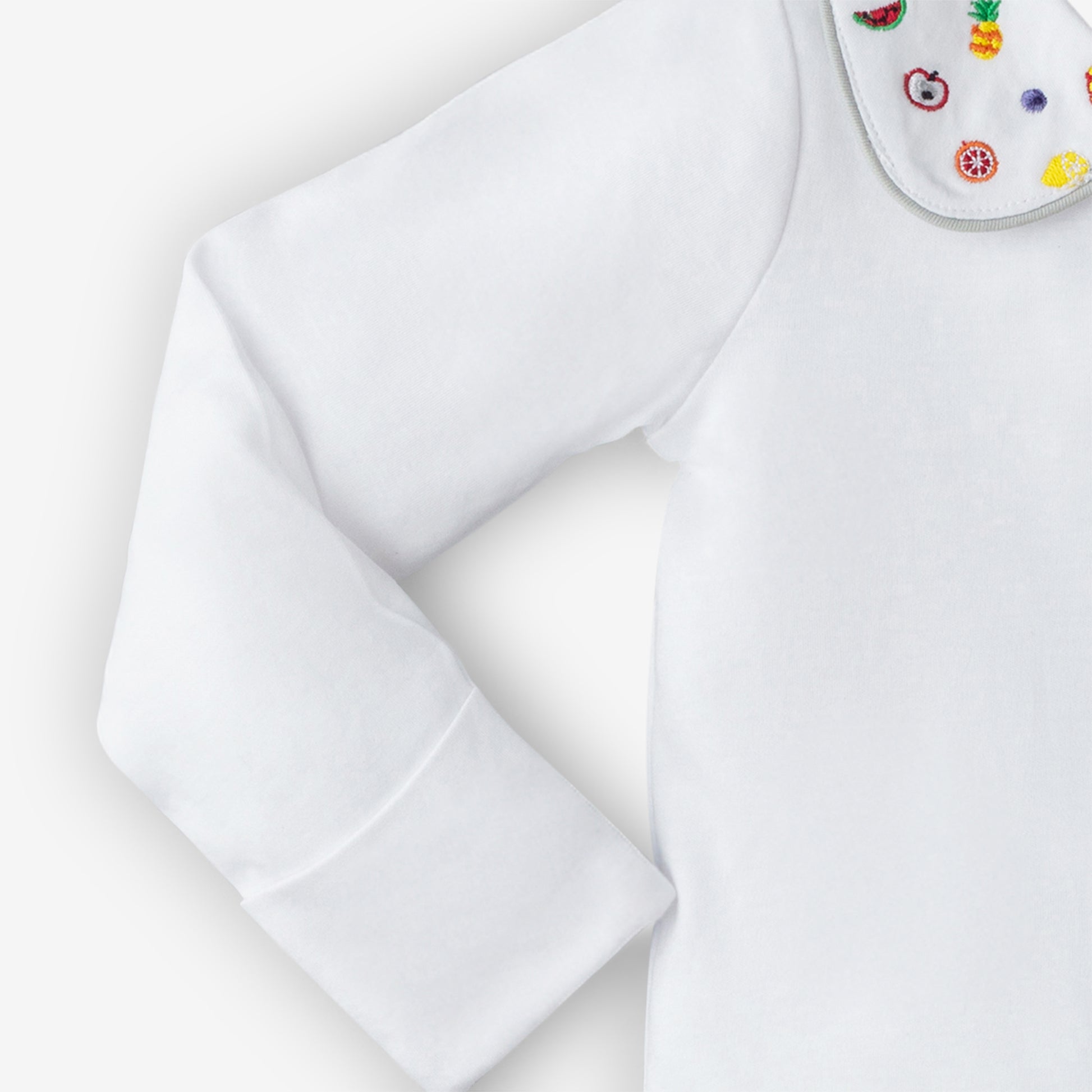 Supima Fruit embroidered Peterson collar babysuit