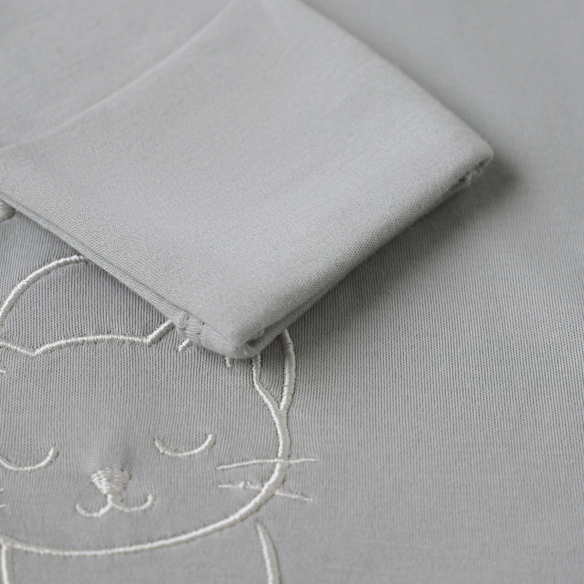 Supima Grey Cat Baby Kimono Onesie