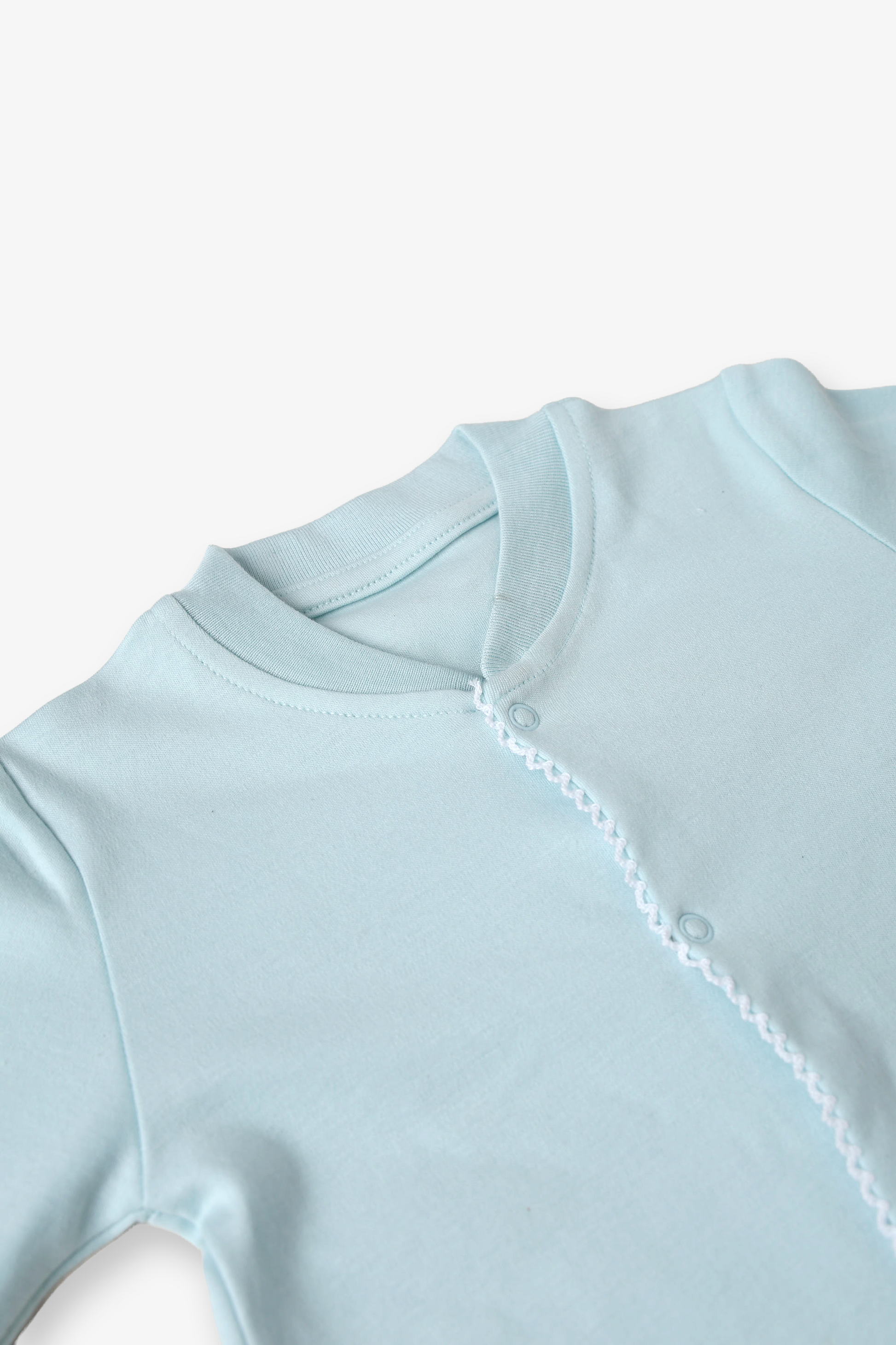 Supima Light Blue Baby Footed Romper