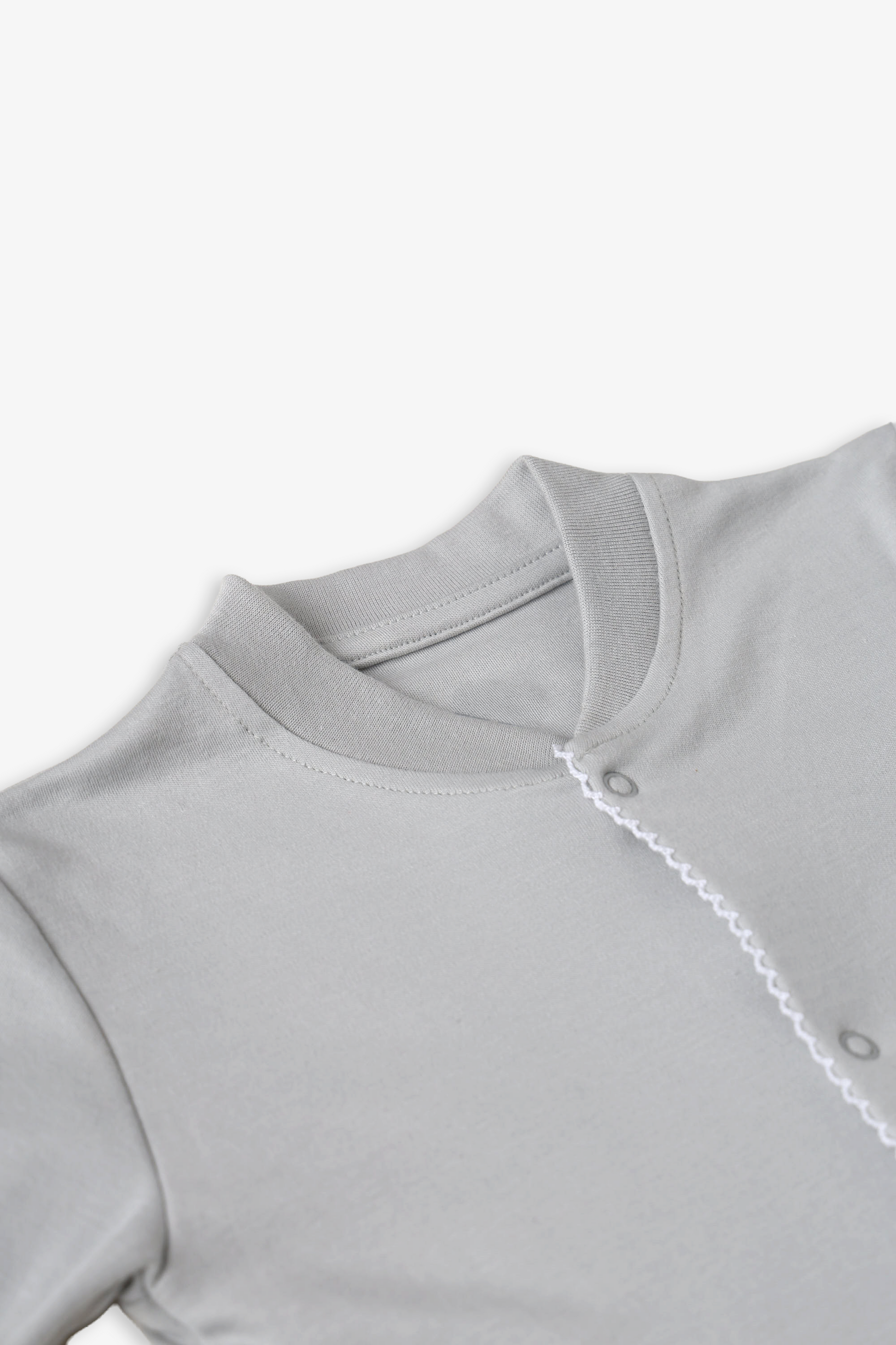 Supima Light Grey Baby Footed Romper