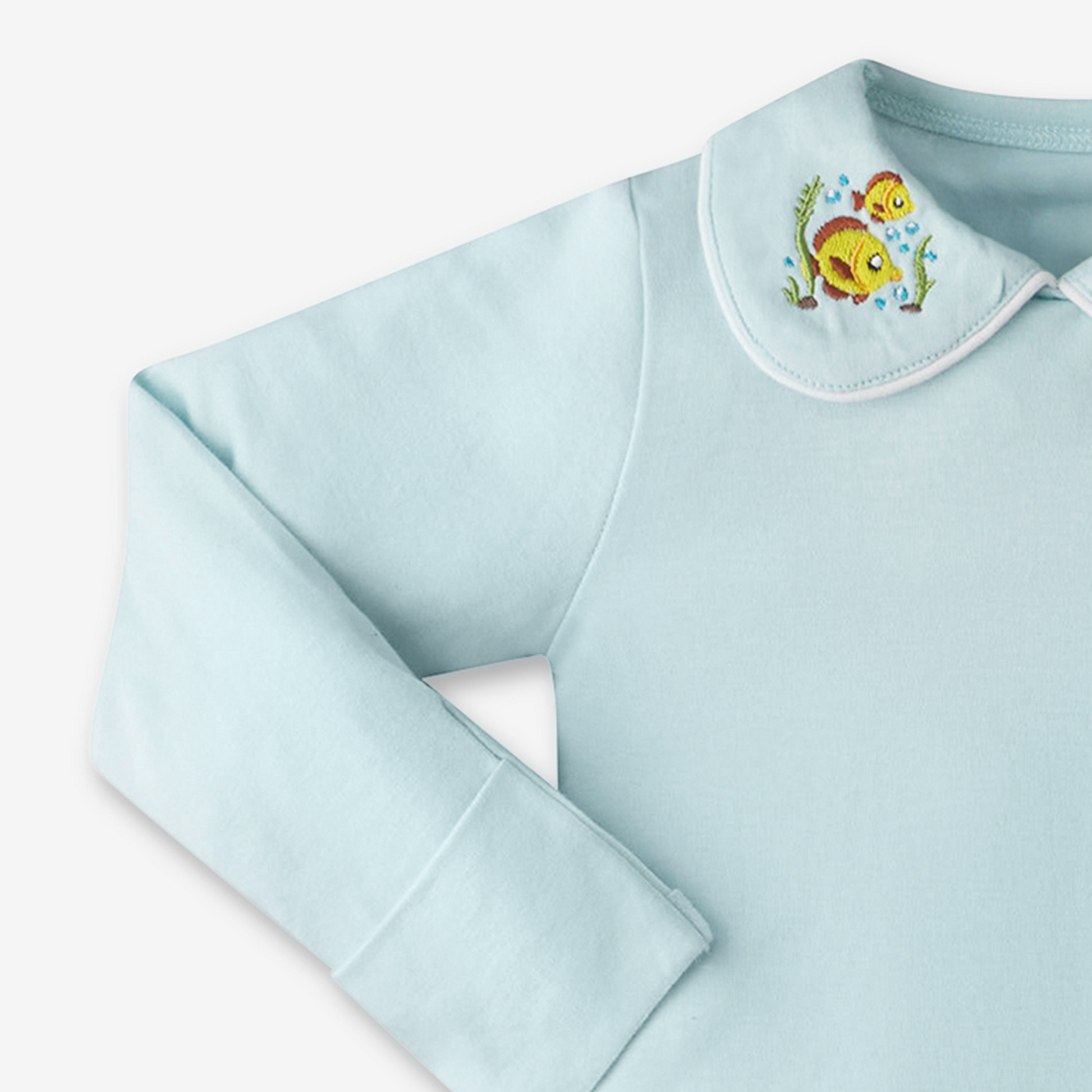 Supima Nautical Peterson collar babysuit