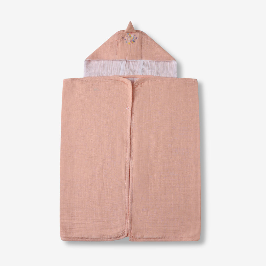 Supima Peach Baby Hooded Towel