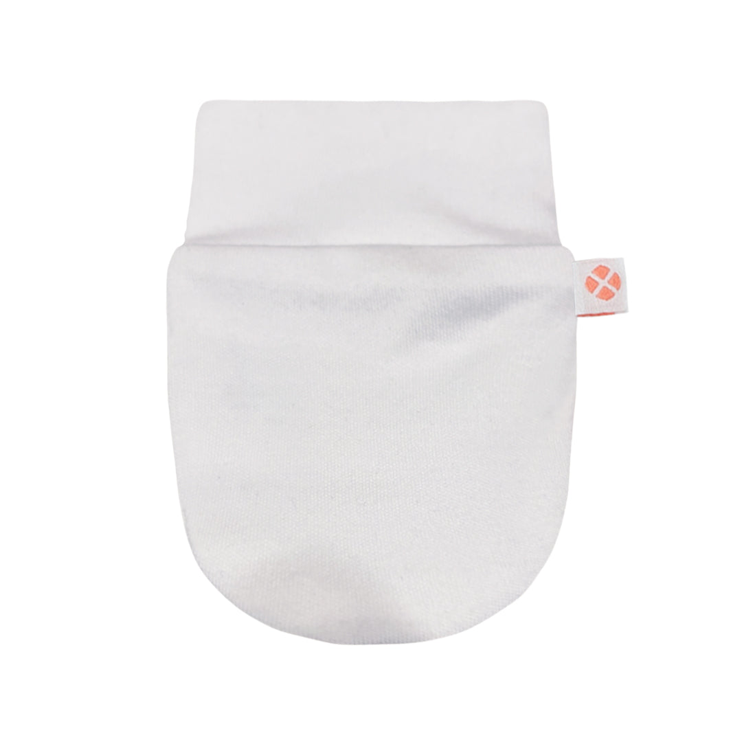Supima White Baby Mittens