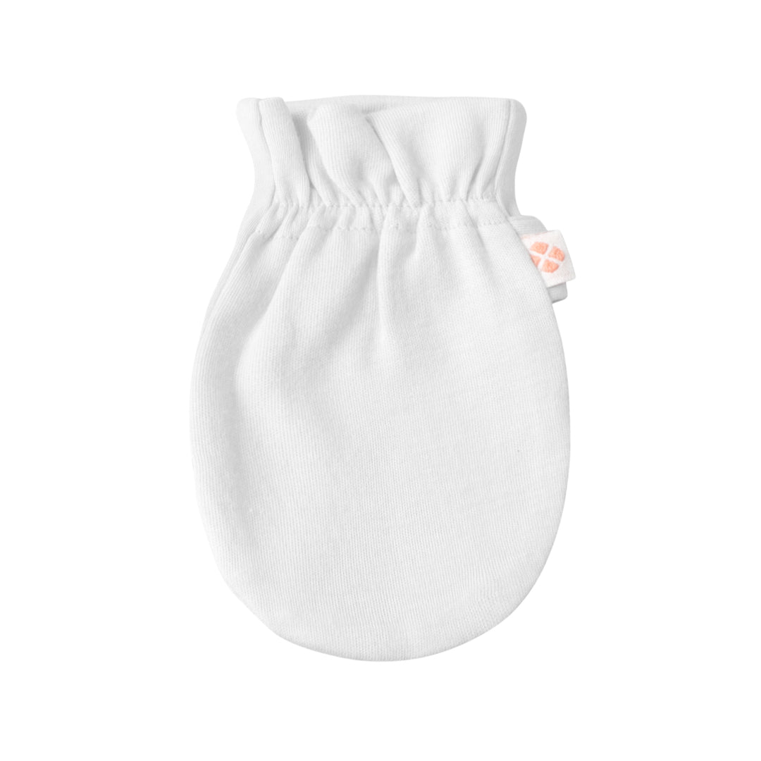 Supima White No Scratch Baby Mittens