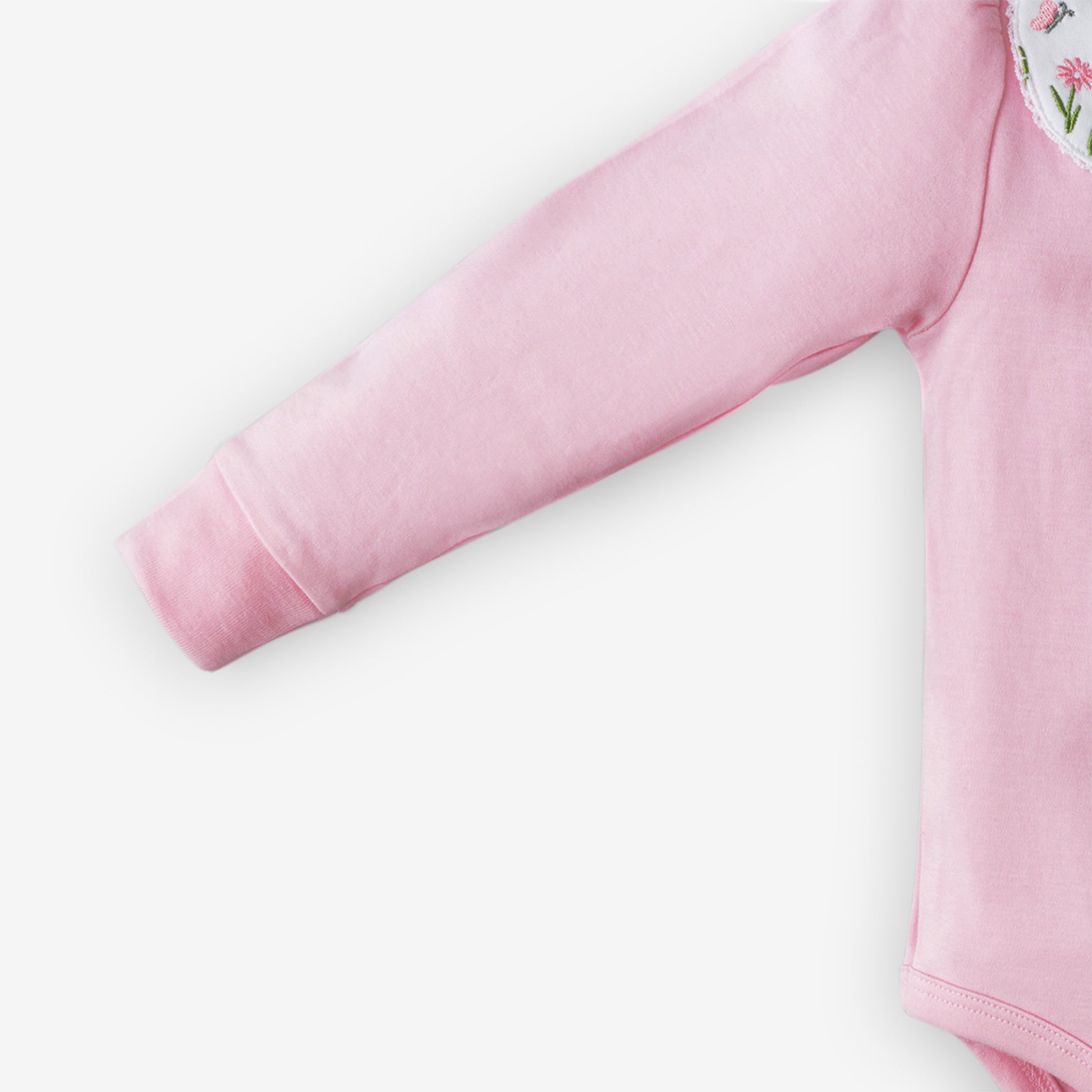 Supima floral embroidered baby collar onesie