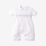 White Spring Garden Peter Pan Half Romper