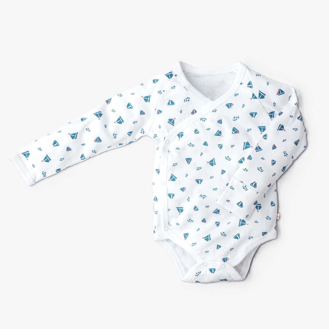White Foldable kimono onesie Babysuit