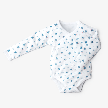 White Foldable kimono onesie Babysuit